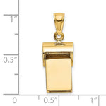 Load image into Gallery viewer, 14k Yellow Gold Whistle 3D Pendant Charm

