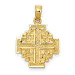 Lataa kuva Galleria-katseluun, 14k Yellow Gold Jerusalem Cross Pendant Charm
