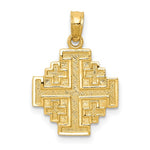 Kép betöltése a galériamegjelenítőbe: 14k Yellow Gold Jerusalem Cross Pendant Charm
