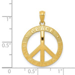 Carregar imagem no visualizador da galeria, 14k Yellow Gold Peace Sign Symbol Faith Hope Love Pendant Charm
