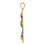 Afbeelding in Gallery-weergave laden, 14k Yellow Gold Enamel Multi Color Cross Pendant Charm
