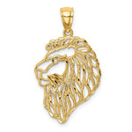 Carica l&#39;immagine nel visualizzatore di Gallery, 14k Yellow Gold Lion Head Cut Out Pendant Charm
