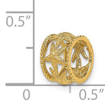 Load image into Gallery viewer, 14K Yellow Gold Starfish Barrel Bead Chain Slide Pendant Charm
