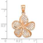 Load image into Gallery viewer, 14k Rose Gold Plumeria Flower Pendant Charm
