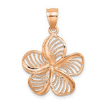 Load image into Gallery viewer, 14k Rose Gold Plumeria Flower Pendant Charm

