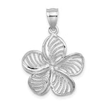 Load image into Gallery viewer, 14k White Gold Plumeria Flower Pendant Charm
