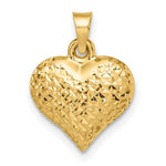 Carregar imagem no visualizador da galeria, 14K Yellow Gold Diamond Cut Puffy Heart 3D Pendant Charm
