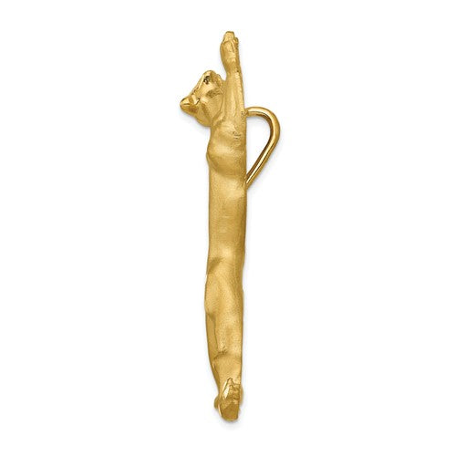 14K Yellow Gold Panther Large Chain Slide Pendant Charm