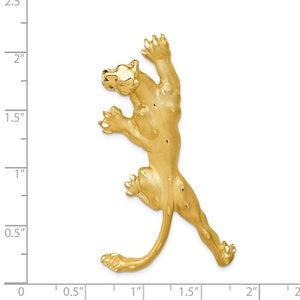 14K Yellow Gold Panther Large Chain Slide Pendant Charm