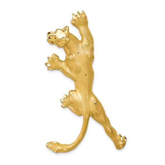 14K Yellow Gold Panther Large Chain Slide Pendant Charm