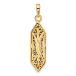 Afbeelding in Gallery-weergave laden, 14k Yellow Gold and Rhodium Two Tone Mezuzah with Shin Pendant Charm
