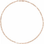 Indlæs billede til gallerivisning 14k Yellow Rose White Gold 3.85mm Elongated Flat Link Bracelet Anklet Choker Necklace Pendant Chain
