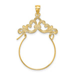 Load image into Gallery viewer, 14K Yellow Gold Scroll Design Charm Holder Hanger Connector Pendant
