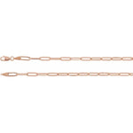 이미지를 갤러리 뷰어에 로드 , 14k Yellow Rose White Gold 3.85mm Elongated Flat Link Bracelet Anklet Choker Necklace Pendant Chain
