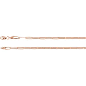 14k Yellow Rose White Gold 3.85mm Elongated Flat Link Bracelet Anklet Choker Necklace Pendant Chain