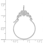 Φόρτωση εικόνας στο εργαλείο προβολής Συλλογής, 14K White Gold Filigree Heart Charm Holder Hanger Connector Pendant
