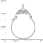 Load image into Gallery viewer, 14K White Gold Heart Charm Holder Hanger Connector Pendant
