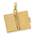 Afbeelding in Gallery-weergave laden, 14k Yellow Gold Lords Prayer Holy Bible Book Cross Pendant Charm
