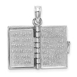 Load image into Gallery viewer, 14k White Gold Lords Prayer Holy Bible Book Cross Pendant Charm
