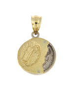 Load image into Gallery viewer, 14k Gold Two Tone Sun and Moon Pendant Charm

