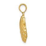 画像をギャラリービューアに読み込む, 14k Yellow Gold Seahorse Seashell Clamshell Shell Pendant Charm
