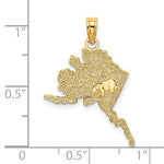 Cargar imagen en el visor de la galería, 14k Yellow Gold Alaska Bear Map Travel Vacation Holiday Destination Pendant Charm
