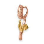 Załaduj obraz do przeglądarki galerii, 14k Yellow and Rose Gold Two Tone Rose Flower Chain Slide Pendant Charm
