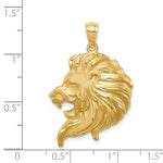 Afbeelding in Gallery-weergave laden, 14k Yellow Gold Lion Head Large Pendant Charm
