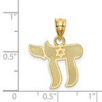 Załaduj obraz do przeglądarki galerii, 14K Yellow Gold Chai Symbol Star of David Pendant Charm
