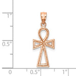 Load image into Gallery viewer, 14k Rose Gold Ankh Cross Pendant Charm
