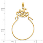 Afbeelding in Gallery-weergave laden, 14K Yellow Gold Horse Equestrian Charm Holder Pendant
