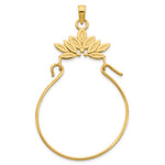 Afbeelding in Gallery-weergave laden, 14K Yellow Gold Lotus Flower Floral Charm Holder Pendant
