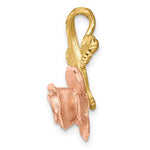 Load image into Gallery viewer, 14k Yellow Rose Gold Two Tone Rose Flower Chain Slide Pendant Charm
