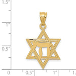 Load image into Gallery viewer, 14k Yellow Gold Star of David Chai Pendant Charm
