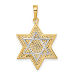 Charger l&#39;image dans la galerie, 14k Yellow Gold and Rhodium Two Tone Star of David Pendant Charm
