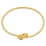 Φόρτωση εικόνας στο εργαλείο προβολής Συλλογής, 14k Yellow Gold Love Knot Flexible Slip On Cuff Bangle Bracelet
