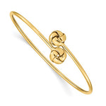 將圖片載入圖庫檢視器 14k Yellow Gold Love Knot Flexible Slip On Cuff Bangle Bracelet
