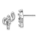 Load image into Gallery viewer, 14k White Gold Genuine Diamond Cactus Stud Earrings Post Push Back
