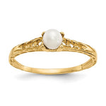 Charger l&#39;image dans la galerie, 14K Yellow Gold June Freshwater Cultured Pearl Birthstone Children Baby Ring
