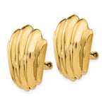 Indlæs billede til gallerivisning 14k Yellow Gold Non Pierced Clip On Seashell Omega Back Earrings
