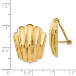 Carregar imagem no visualizador da galeria, 14k Yellow Gold Non Pierced Clip On Seashell Omega Back Earrings
