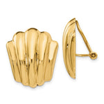 Lataa kuva Galleria-katseluun, 14k Yellow Gold Non Pierced Clip On Seashell Omega Back Earrings
