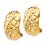 Lataa kuva Galleria-katseluun, 14k Yellow Gold Quilted Style Non Pierced Clip On  Omega Back Earrings
