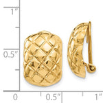 Lataa kuva Galleria-katseluun, 14k Yellow Gold Quilted Style Non Pierced Clip On  Omega Back Earrings
