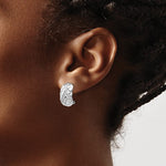 Carregar imagem no visualizador da galeria, 14k White Gold Quilted Style Non Pierced Clip On  Omega Back Earrings
