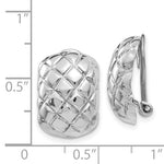 Load image into Gallery viewer, 14k White Gold Quilted Style Non Pierced Clip On  Omega Back Earrings
