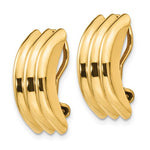 Charger l&#39;image dans la galerie, 14K Yellow Gold Non Pierced Fancy Omega Back Clip On J Hoop Earrings
