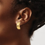 이미지를 갤러리 뷰어에 로드 , 14K Yellow Gold Non Pierced Fancy Omega Back Clip On J Hoop Earrings
