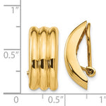 Indlæs billede til gallerivisning 14K Yellow Gold Non Pierced Fancy Omega Back Clip On J Hoop Earrings
