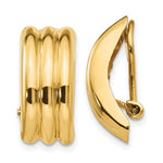 Załaduj obraz do przeglądarki galerii, 14K Yellow Gold Non Pierced Fancy Omega Back Clip On J Hoop Earrings
